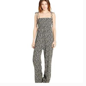 Denim & Supply NEW Floral Strap Smocked Jumper Black White Large Ralph Lauren